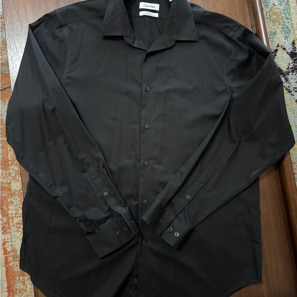 Calvin Klein Men's Black Dress Shirt Size 16-1/2, 34-35
